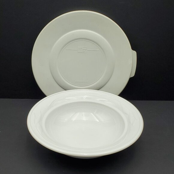 Corningware Casual Elegance White Flora Casserole Dish Corning 1Pt Round Bowl - Picture 1 of 8
